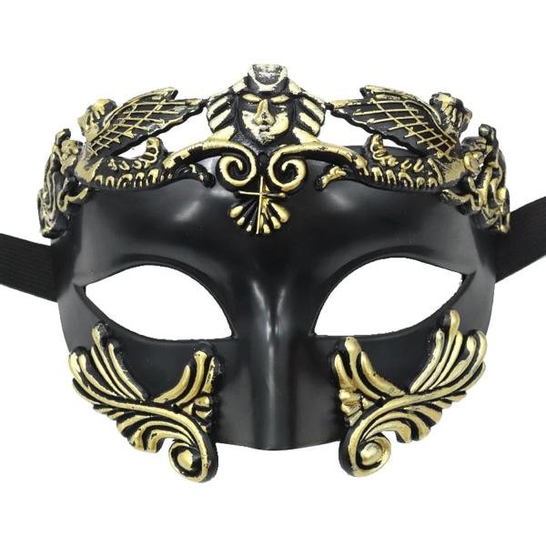 IC MFUOE Maskeradmask för män Romersk grekisk mytologisk Ventiansk mask för Halloween Jul Mardi Mask Svart & Guld