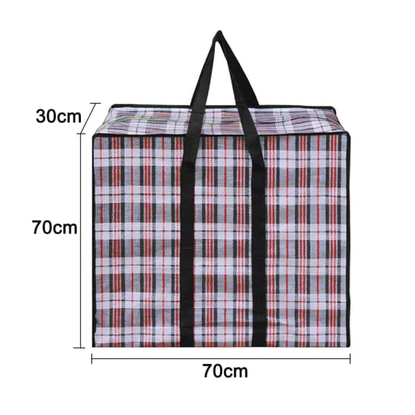 Stor Opbevaringspose (sæt med 1) med Robust Lynlås, Organizer, Vandafvisende, Bærepose, Campingpose, 70*70*30 cm, Sort