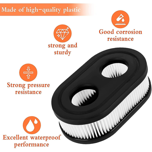IC 4 stk. udskiftningsluftfilter til græsslåmaskiner Briggs And Stratton (11 * 6,7 cm)