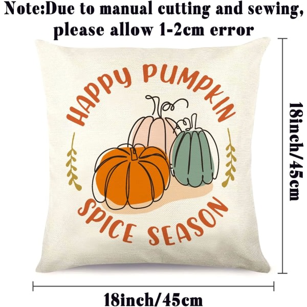 IC Boho høstpumpa dekorative putetrekk 18 x 18 tommer sett med 4, Boho abstrakt pumpa lønneblader Thanksgiving