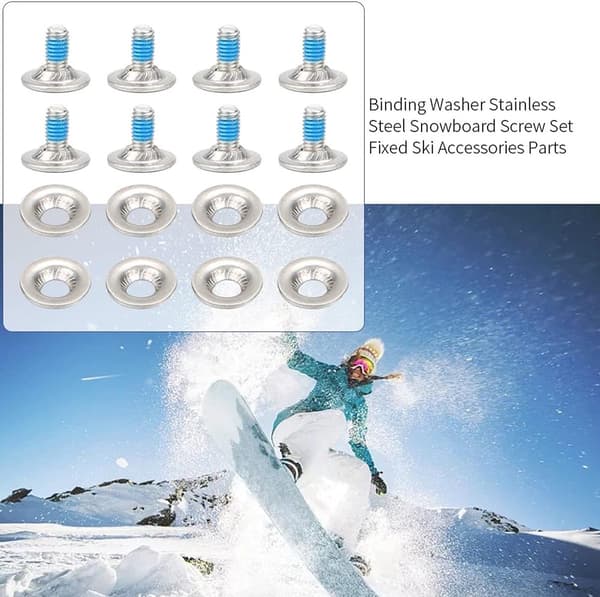 8-delars set - Snowboardbindningsskruvar - Snowboard - Reservdelar - Bindningsmontering - Fasta - Skidskruvar - Skidtillbehör