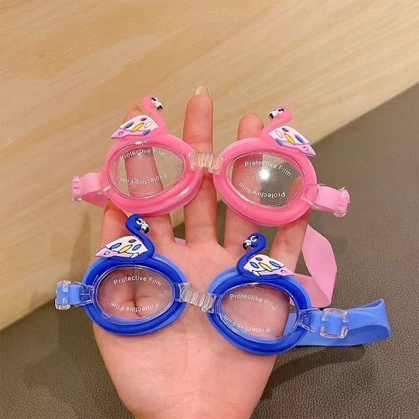 Svømmebriller for barn, vanntette og ultraklare, søte tegneserie svømmebriller for gutter og jenter Pink crab