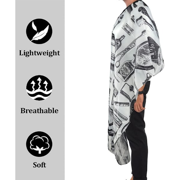 Frisörkappa Frisörkappa, Klippkappor, Vattentät Frisörkappa i Full Längd för Hårstyling, Klippningar och Färgningar White