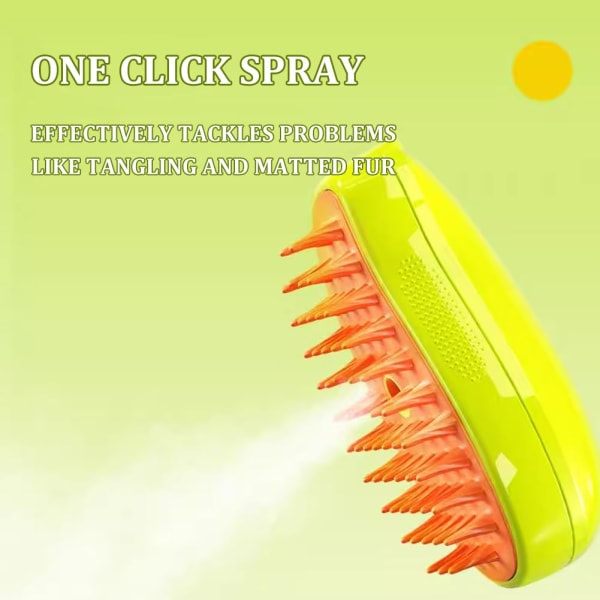 Steamy Cat Brush - 3 i 1 Kattborste med Damp, Selvrensende Dampkattborste