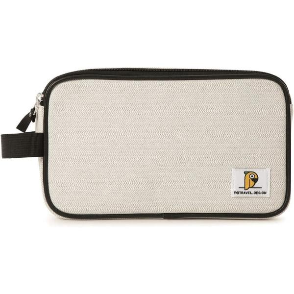 IC Rese-Toalettväska Övernattningstvättväska Unisex Kosmetikväska Bärbar Dopp Kit Sminkväska Organizer för Gym Semester Camping (Vit)