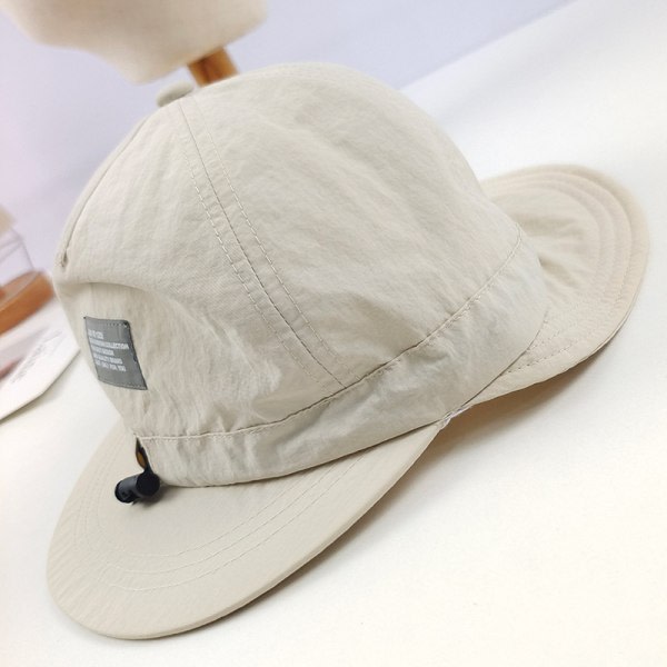 IC Solhatt for utendørs med bred brem (beige), dobbeltlags klassisk militær stil jungelsolhatt for fiske, jakt, camping