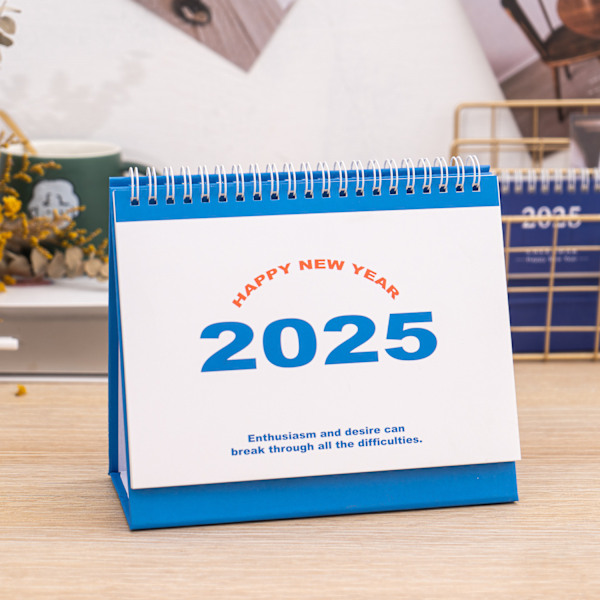 2025 Pöytäkalenteri Yksinkertainen Pieni Raikas Luova Työpöydän Koristeet Suunnitelma Punch Card Muistio Englanninkielinen Kalenteri black
