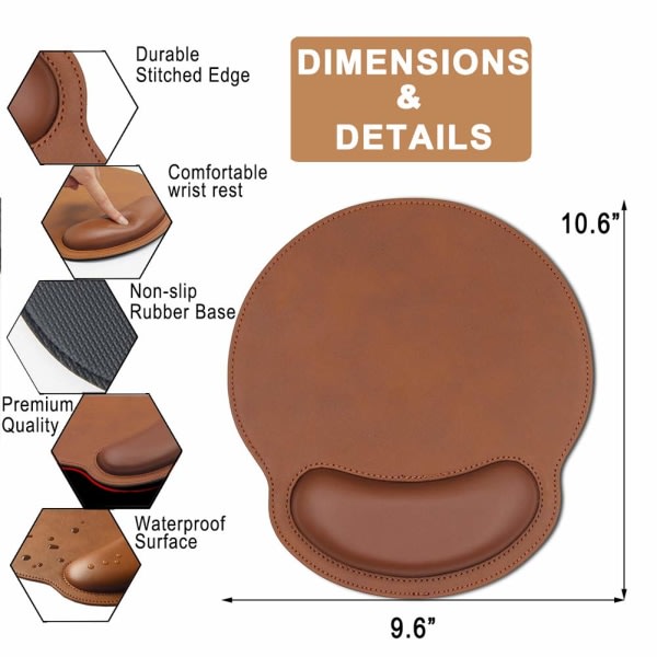 IC-hiirimatto, ergonomisesti muotoiltu muistivaahtohiirimatto nahkaverhoilulla