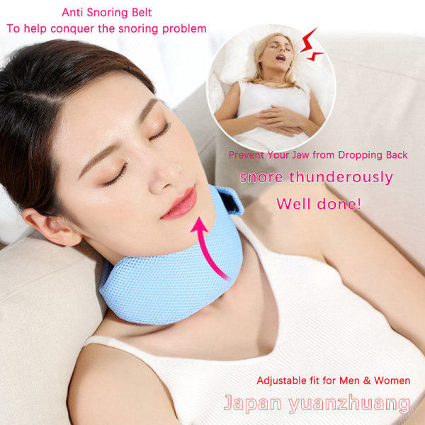 IC Säädettävä Stop Snoring Leukahihna Anti Snore Uniapneavyö Musta