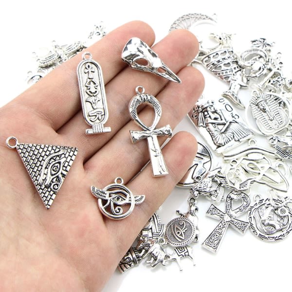 IC 64 stk Antikk Egypt-serie Charms Henger DIY Armbånd Smykker 1sett/64stk