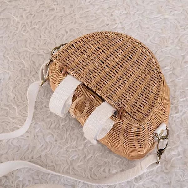 Practical Storage Basket, Eye-catching Rattan, Portable, Durable Outdoor Shoulder Bag
