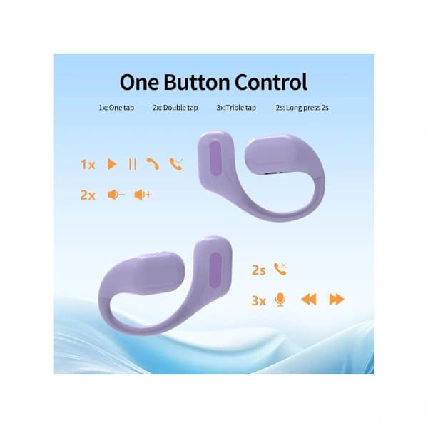 Wireless Headphones Hifi Stereo LED Display Bluetooth Noise Reduction Purple