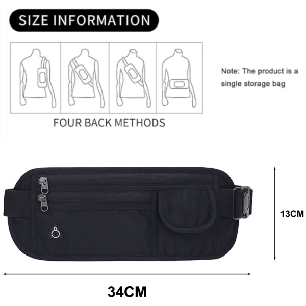 IC Nylon utomhus löpficka multifunktionell resepass svart