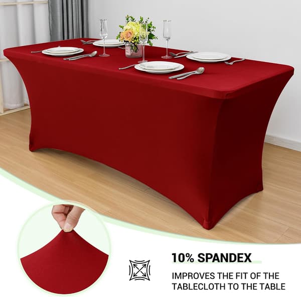 2-pak strækbar dug Bordeaux - 183x75cm×75cm - Spandex - Til festbord og messe
