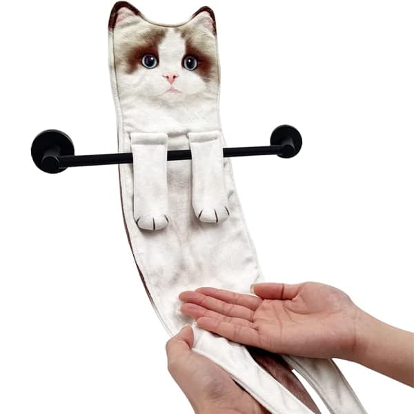 IC Kat sjove håndklæder til badeværelse køkken-vaskeklude ansigt Ragdoll kat