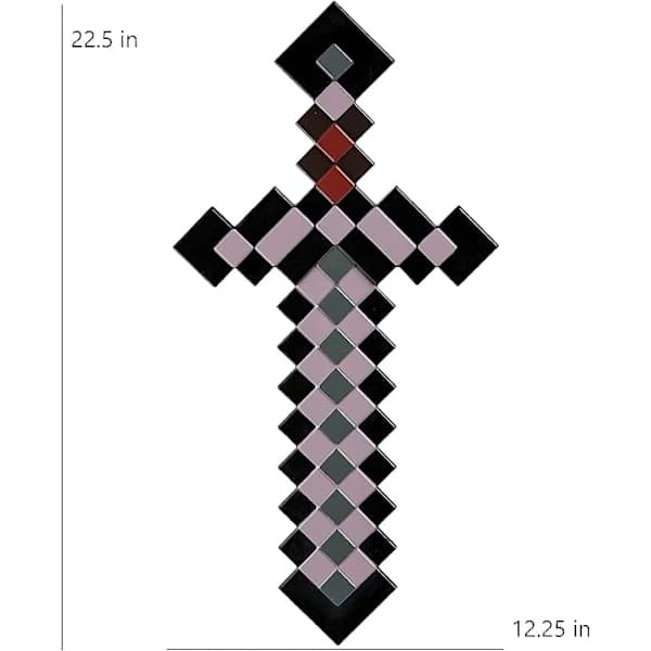 Minecraft Netherite-svärd, officiell Minecraft-kostymaccessoar för barn, videospelsdräkt i en storlek