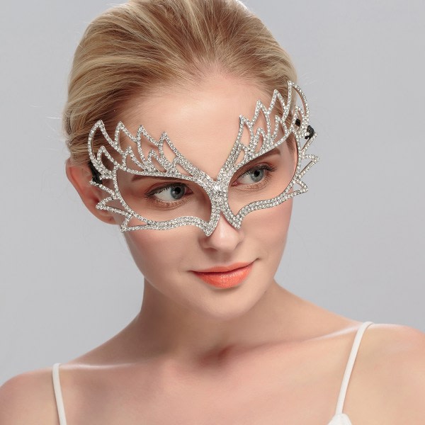 IC Overdreven Mode Luxus Rhinestone Maske Elegant Alloy Maskerade Øjenmaske