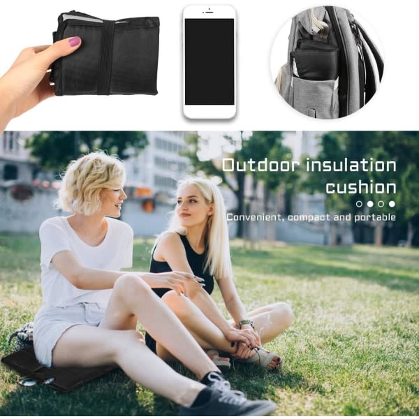 IC Utomhus Sittdyna, Hopfällbar Sittdyna, Barnmatta för Utomhusbruk, Vandringssittdyna med Praktisk Väska, 2-pack