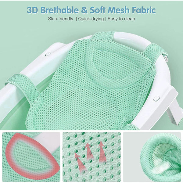 Baby badepude, baby badestol, brug baby badekar indsats, spædbarn nyfødt badestol, baby badekar badestol, baby badekar 5-green