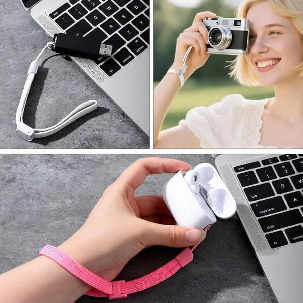 7 stk. justerbare håndledsremme til Wii Remote Controller, mobiltelefon MP3 og kamera, assorterede farver