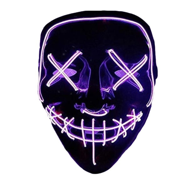 IC Halloween-maske, glødende LED-maske til kostumer, rollespil, festivaler og fester