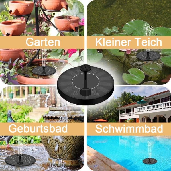 Solfontäner, dammpumpar, solbadfontäner