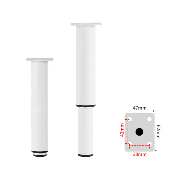 IC Justerbare Møbelben Rustfrit Stål 5CM-42CM Køkkenhytte Sølv 30cm