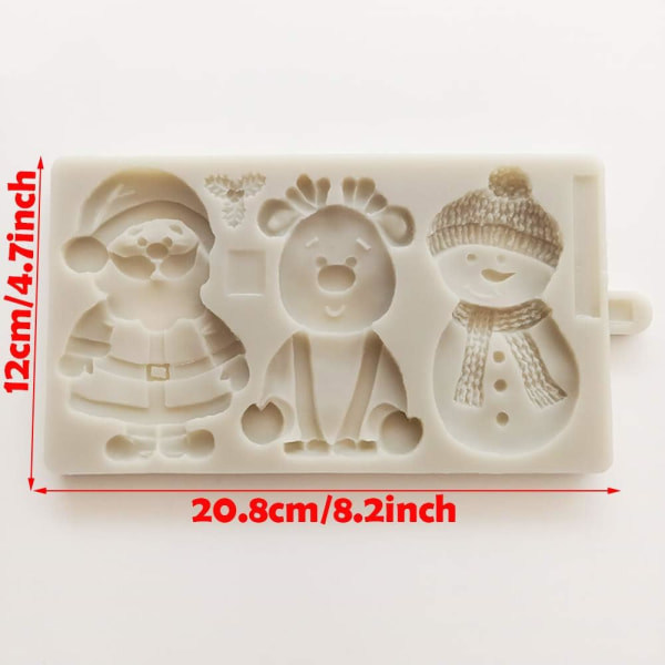 IC Jul Fondantforme Silikon - Julemand, Rense, Godteriform, Bageudstyr, Forme, Hvid