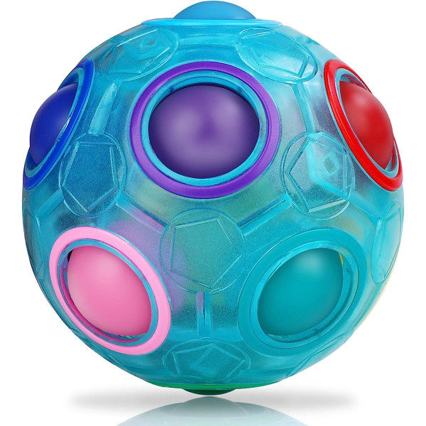 IC Magic boll, regnbågsbollpussel 3D-pussel Magic boll för barn, blå