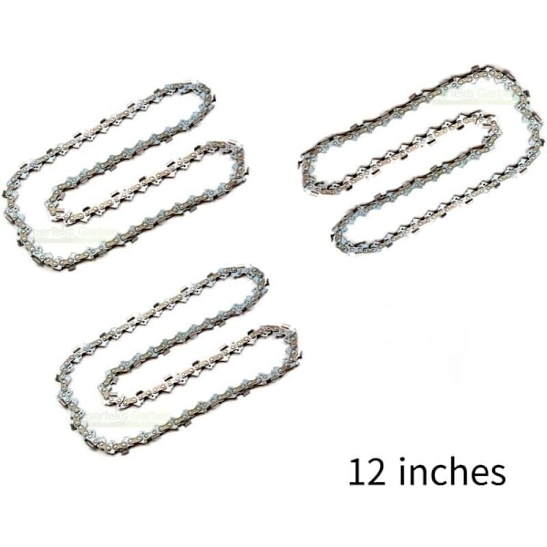 Moottorisahan ketju 12\" (30cm) ohjainlevylle, 45 vetolenkkiä, yhteensopiva Dolmarin, Echon, Boschin, Einhellin ja muiden kanssa, DEBUNS