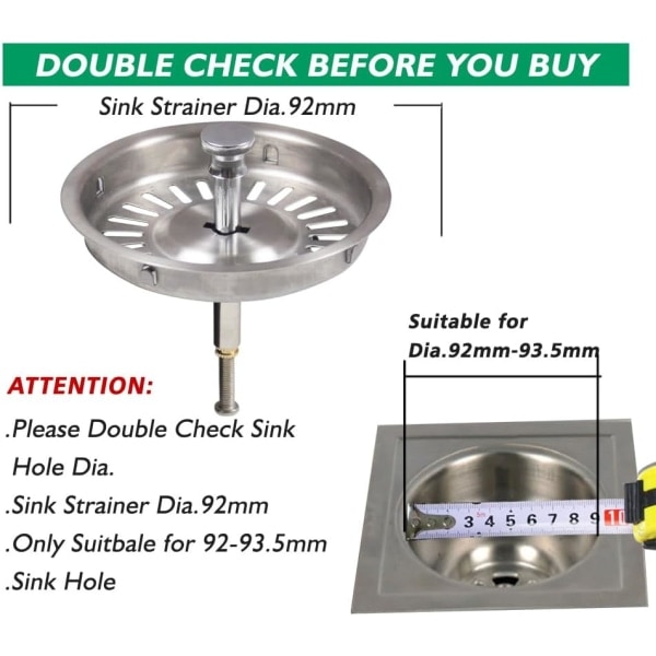 IC Qs229c002*2-U 92 mm Gammel Diskvasksafløbsprop 2-pak, 9,2 cm