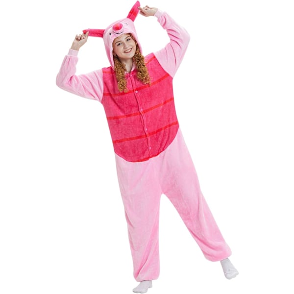 Onesies for kvinner, Onesies for voksne menn, Pyjamas-onesies, Enhjørning, Flanellpyjamas, Dyre-onesies, 3D hettegensere, Halloween, Julekostymer Pig cult S