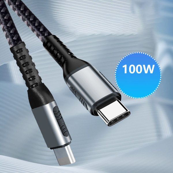 IC PD100W Hurtiglading 5A Datakabel C til C Dobbel TYPE-C med E-merke 0.5M