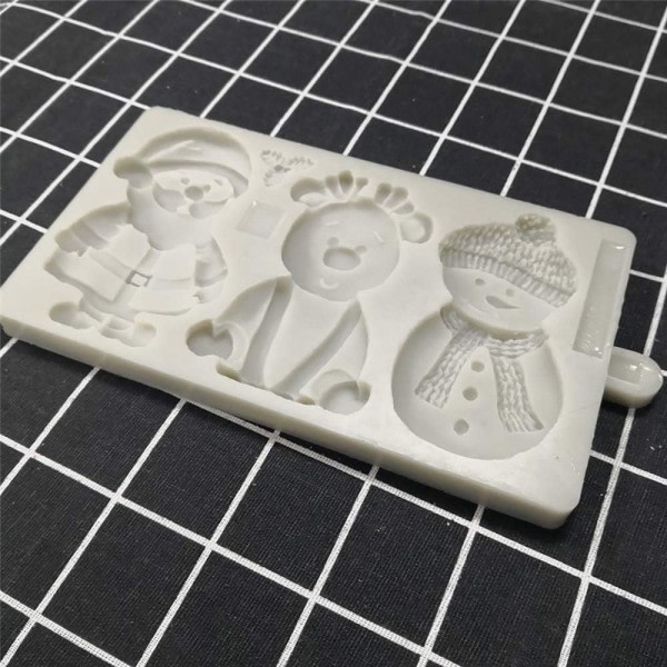 IC Jul Fondantforme Silikon - Julemand, Rense, Godteriform, Bageudstyr, Forme, Hvid