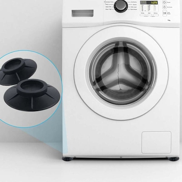 4-delars vibrationsdämpande tvättmaskinsmatta - förhindra att tvättmaskinen rör sig - vibrationsdämpande tvättmaskinskuddar för tvättmaskiner och torktumlare