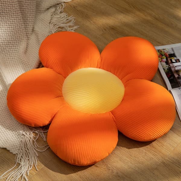 IC Søt blomsterpute puter rom dekorasjon (oransje, 40cm)