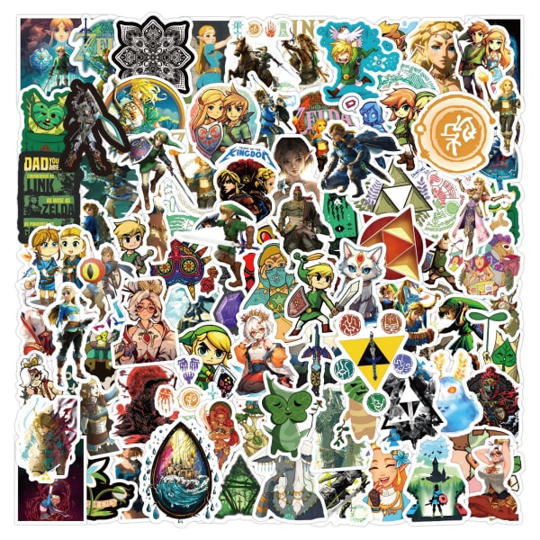 120 kpl Zelda Kingdom Tears Doodle Vettä kestäviä tarroja