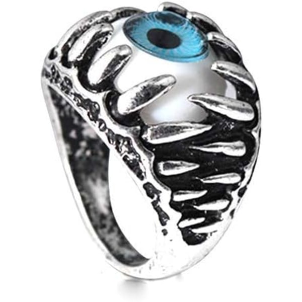 IC Dragon Claw Ring Vintage gotisk design Crystal Band Biker Ring för män Cool Dragon Claw Devil Eye Röd och svart Trendig ring för män pojkar