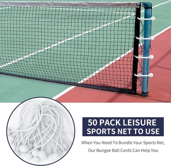 50 elastiske reb - 6 tommer, kugle-bungee-snore - til golfnet, fodboldmål, camping - hvid - 150*22 mm