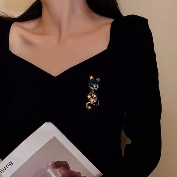 IC Krystall Rhinestone Kattebrosjer For Kvinner Legering Dyre Pins