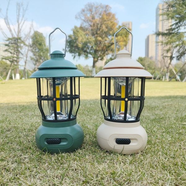 IC Utomhus campinglampa atmosfär varmt ljus belysning campinglampa retro hästlampa USB-laddningsstält campinglampa svart black