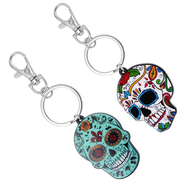2st Fashion Skull Nyckelring Creative Car Keychain Halloween Skull Nyckelring IC