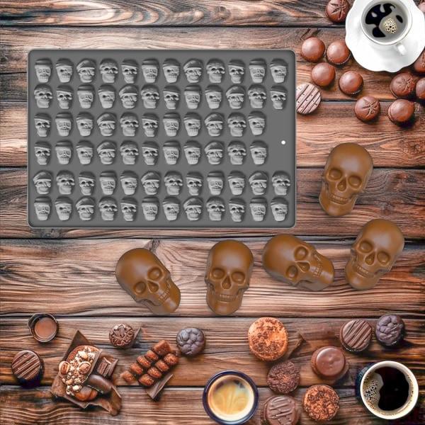IC Halloween Mini Skull Candy Forms 70 Hulrum Skull Forms Halloween Forms af fødevarekvalitet til Halloween Gummy (1 ST Skull)