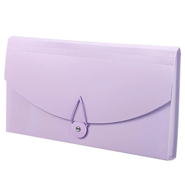 Expanding Document Folder with 13 Pockets, Professional Waterproof Document Organizer for VAT Invoices and Receipts, Purple