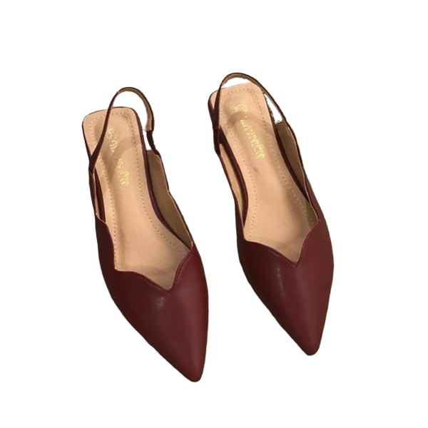Kvinna Enkel Stil Promenadsandal Slip On Enfärgad Sandal Lämplig för Promenader Vinröd 35