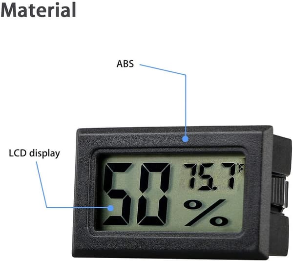 Mini digital termometer hygrometer, inomhustemperatur- och luftfuktighetsmätare med LCD-display, hemrumsmätare, Fahrenheit, 4-pack