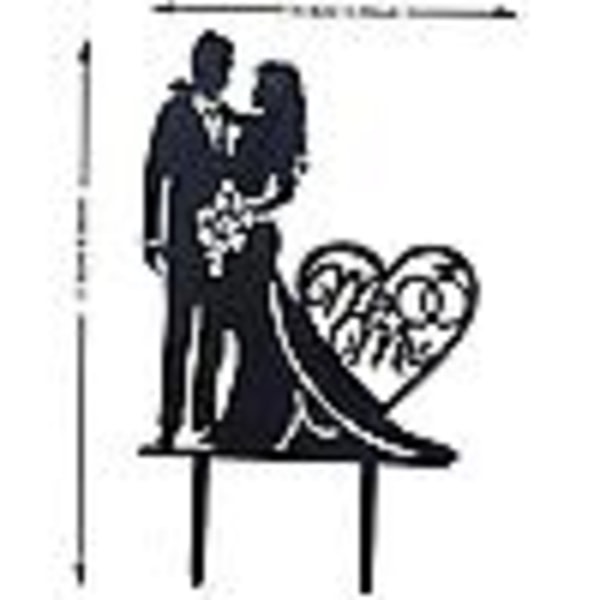 IC Mr and Mrs Kake Topper Akryl Kjærlighet Bryllupskake Topper Morsom