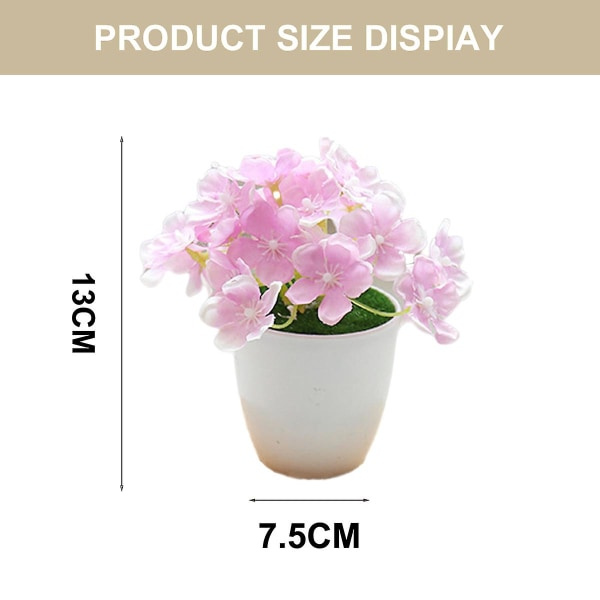 2 kpl Simuloitu Pieni Hortensia Bonsai Silkki Kukkia Simuloitu Vihreä Kasvi Sisustus Tekokasvi Ruukkukasvi