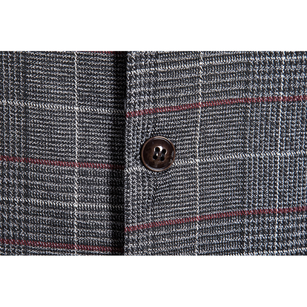 Formel forretningskostym for mænd, vestar med 5 knapper, normal pasform for kostym Gray L