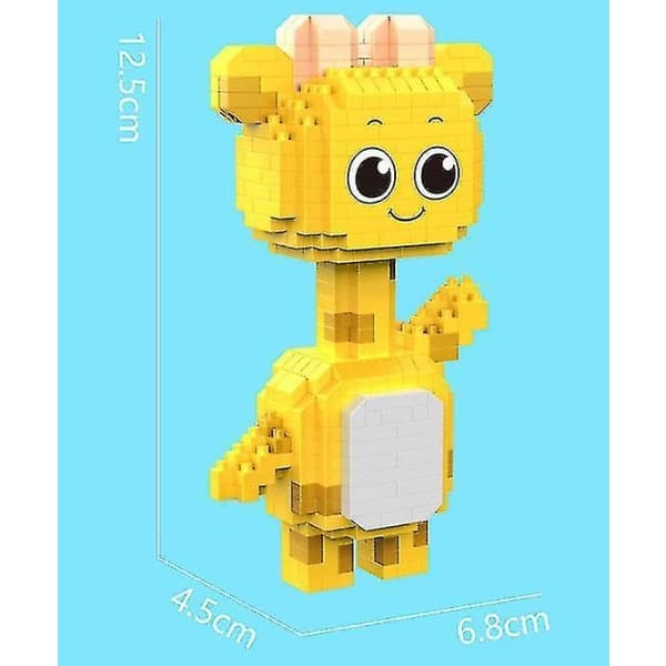 IC tecknad docka tummodell byggstenar DIY (gul)